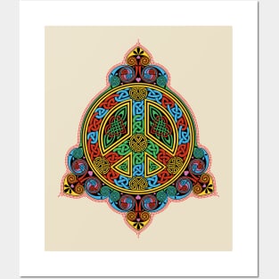 Celtic Peace Sign Knotwork in Color Posters and Art